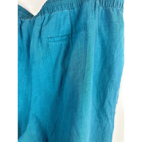 NWT Athleta Retreat Linen Wide Leg Pant Teal Blue/Green Women's Plus Size 26 - Picture 6 of 15